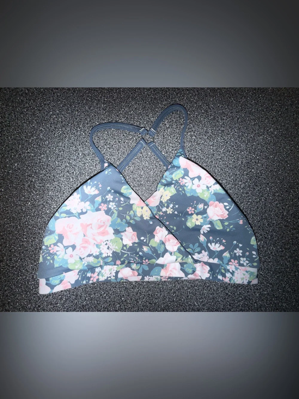 Eleve Dance wear Kids Floral Triangle Dance Bralette - Size Large Child